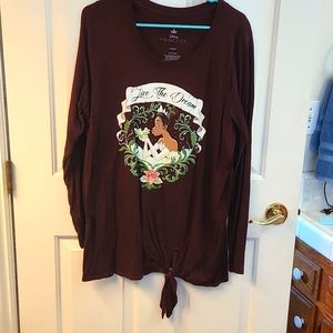 Torrid disney princess Tiana tie shirt